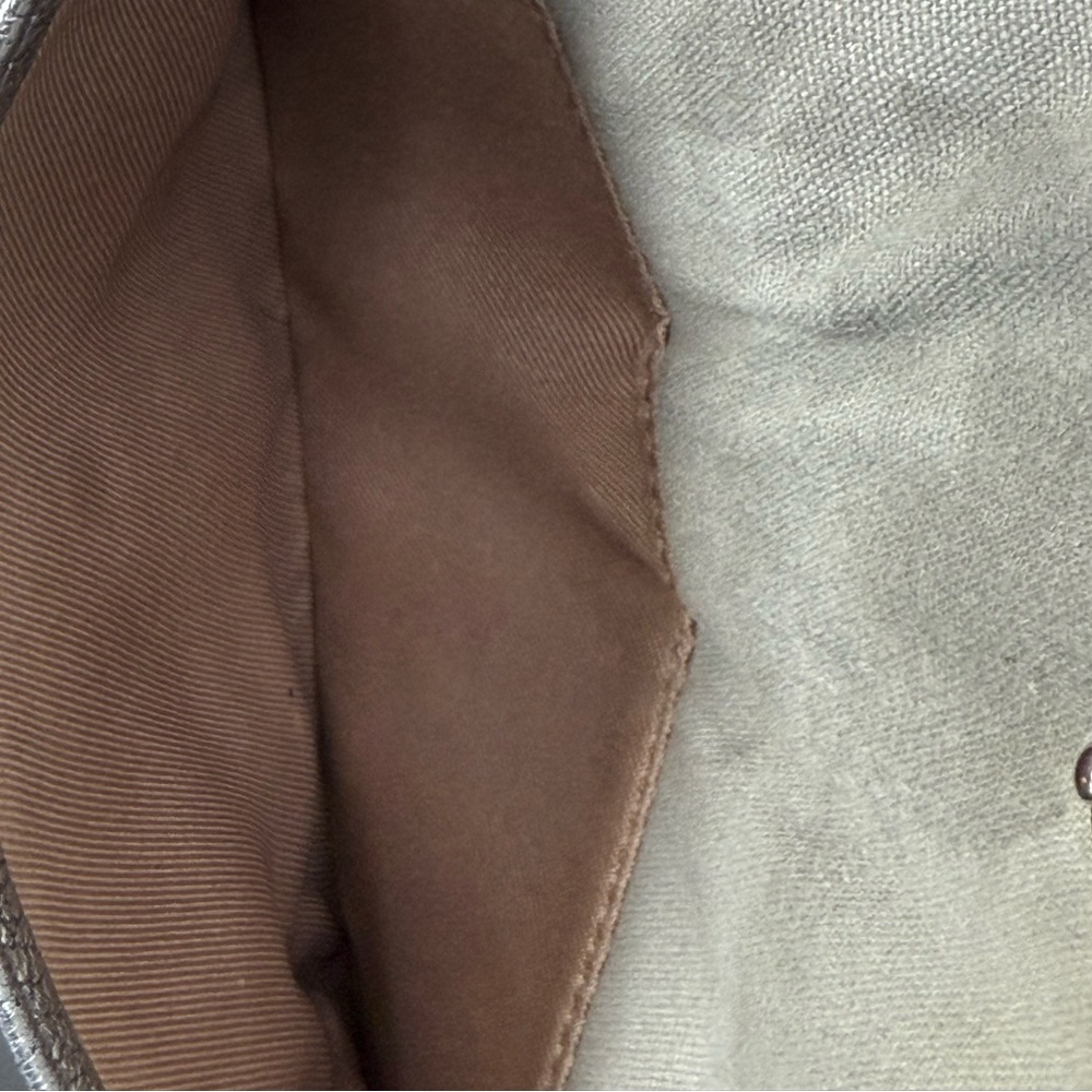 The Sak Convertible Wallet/Clutch in Metallic Silver with Tan Leather Accent - Picture 7 of 7